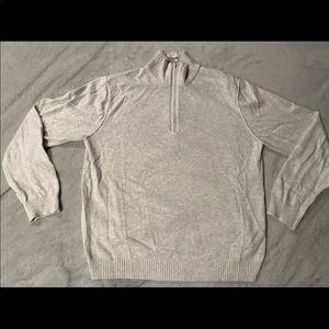 Mens White Calvin Klein Quarter Zip Sweater Size Large